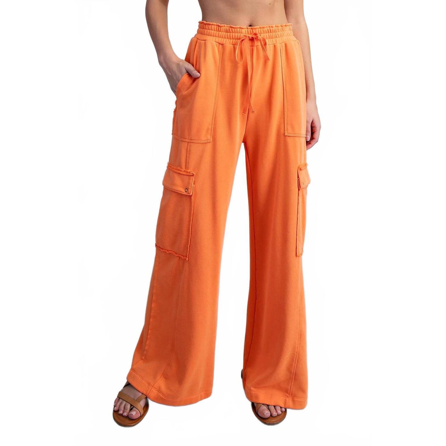 New Ee:Some Snow Washed Cargo Sweatpants In Orange